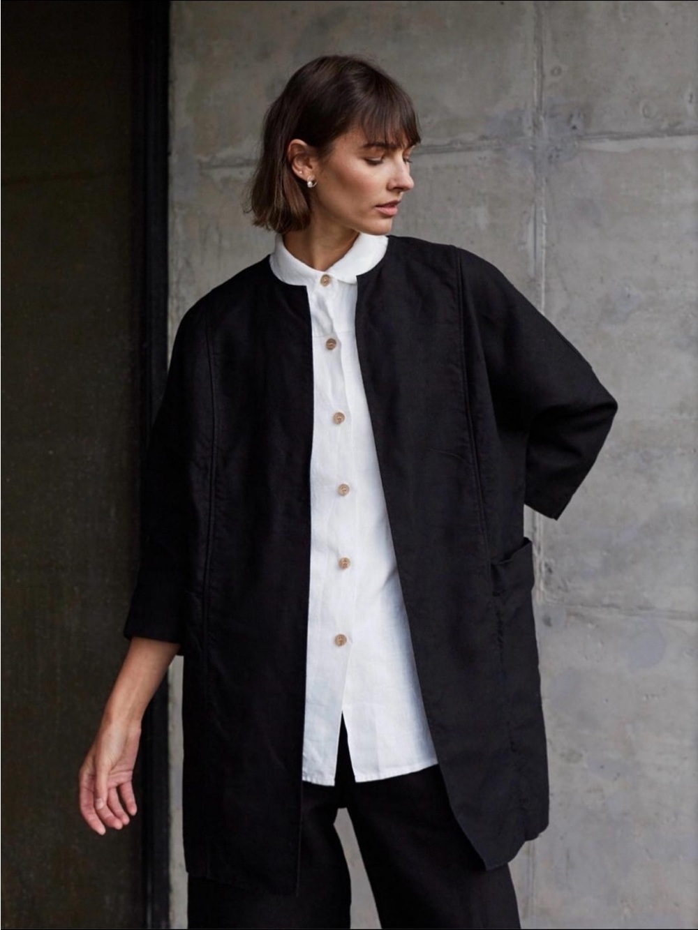 juniper heavy linen jacket - S/M